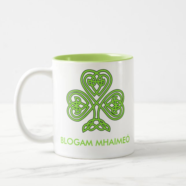 Blogam Mhaimeó - Grandma's Cuppa in Irish Gaelic Two-Tone Coffee Mug (Left)
