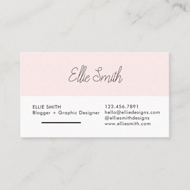 Blogger and Graphic Designer Business Card (Front)