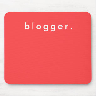 Blogger Coral Red Simple Modern Mouse Pad