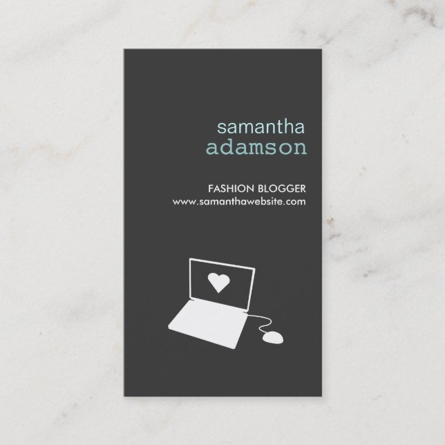 BLOGGER in GRAY Business Card (Front)