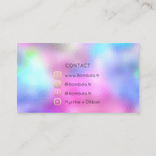 Blogger Social Media Gold Logo Holograph Business Card