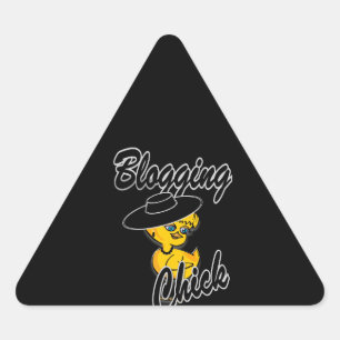 Blogging Chick #4 Triangle Sticker