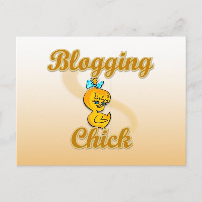Blogging Chick Postcard (Front)