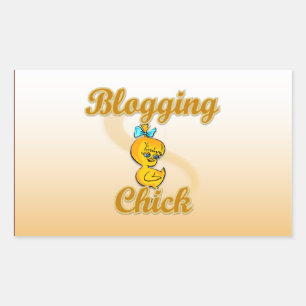Blogging Chick Rectangular Sticker