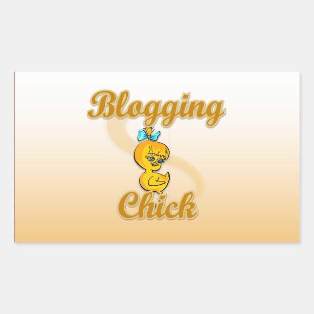 Blogging Chick Rectangular Sticker (Front)