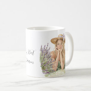 Blond Female Lavender Flowers Life is Dream Coffee Mug