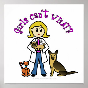 Blond Female Veterinarian Poster