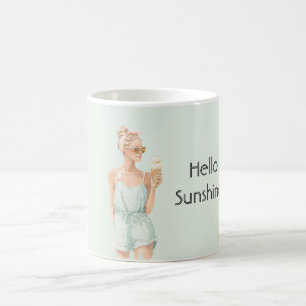 Blond Mint Top Hello Sunshine Ice Cream Beach Coffee Mug