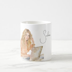 Blond Peach Blouse Computer Coffee Mug