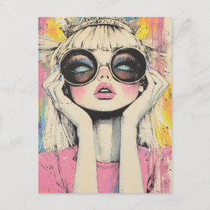 Blond Queen Rolls Eyes Postcard