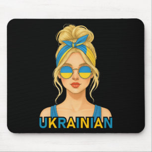 Blond Ukrainian Girl Ukraine Flag Ukrainian Girlfr Mouse Pad