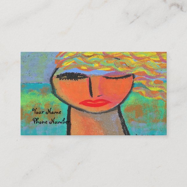 Blonde Abstract Portrait of a Woman Business Card (Front)