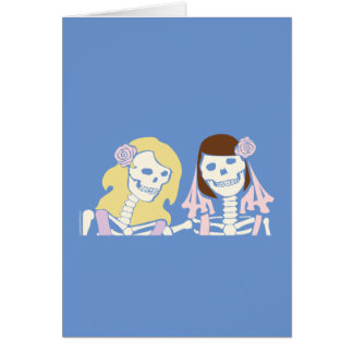 Blonde and Brunette Female Skeleton Couple