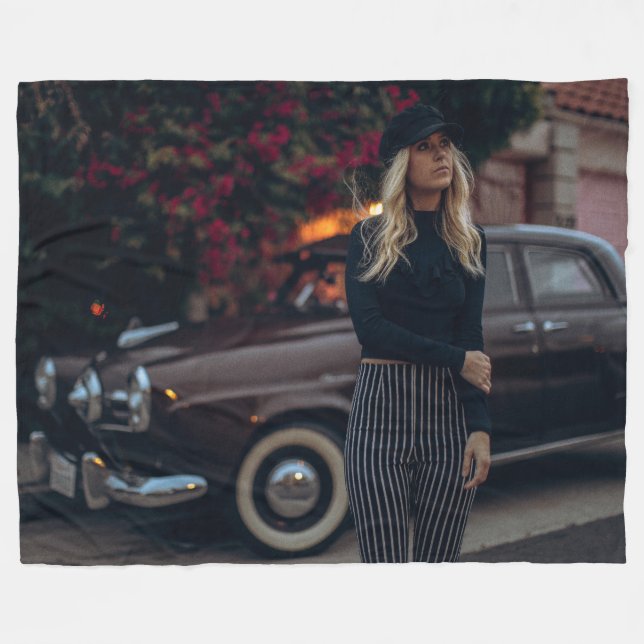 BLONDE and STUDE Fleece Blanket (Front (Horizontal))