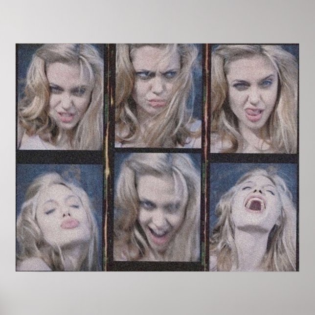 Blonde Angelina Jolie Headshots Poster (Front)