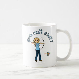 Blonde Archery in Blue Coffee Mug