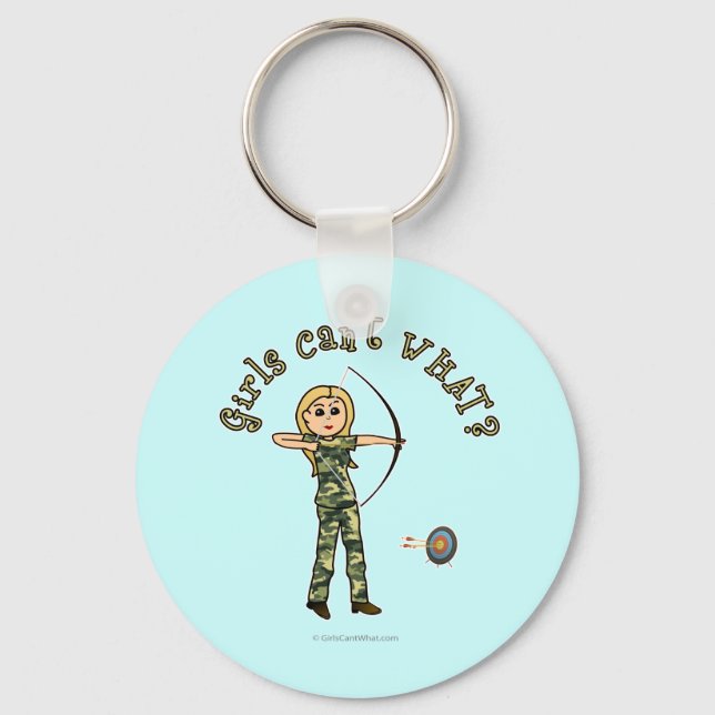 Blonde Archery in Camouflage Key Ring (Front)