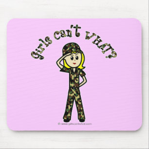 Blonde Army Woman Mouse Pad