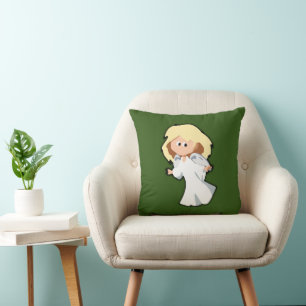 Blonde Baby Angel Cute Christmas Cartoon Cushion