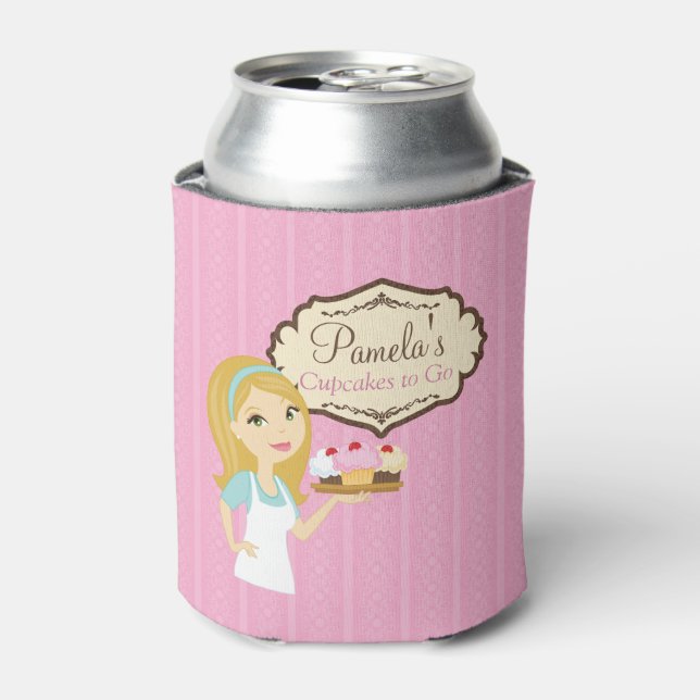 Blonde Baker Cupcake D12 Can Cover 1 Cooler (Can Front)