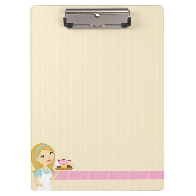 Blonde Baker Cupcake D12 Clipboard 1 (Front)