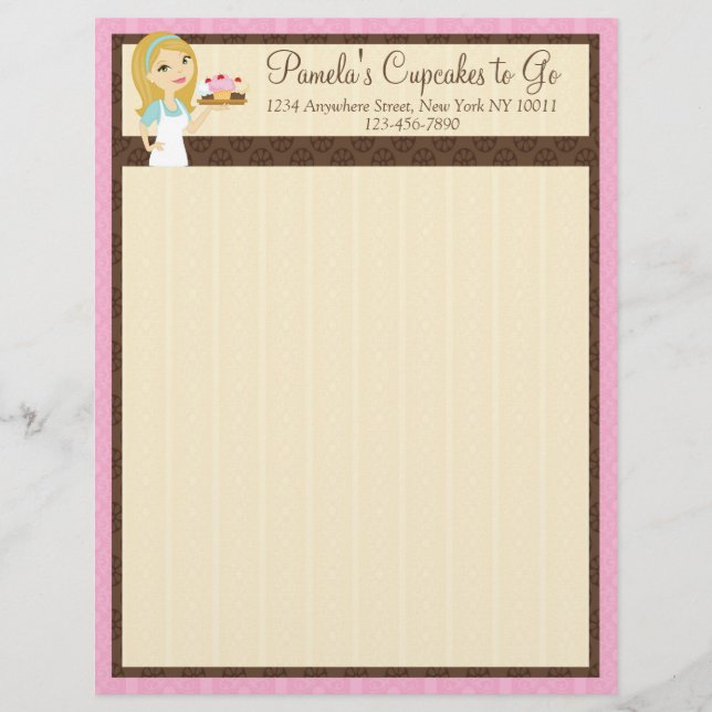 Blonde Baker Cupcake D12 Letterhead 1 (Front)