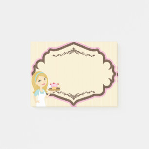Blonde Baker Cupcake D12 Post It Notes Pad 1