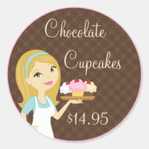 Blonde Baker Cupcake D12 Product Price Stickers 7