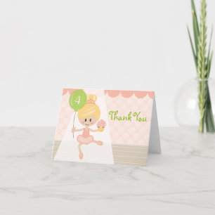 Blonde Ballerina Birthday Thank You Cards