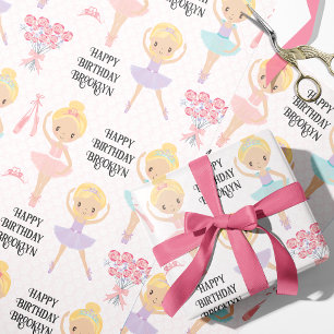 Blonde Ballerina Personalised Wrapping Paper