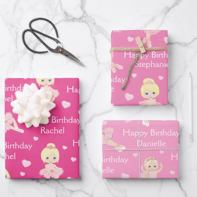 Blonde Ballerina Wrapping Paper Sheets (Front)