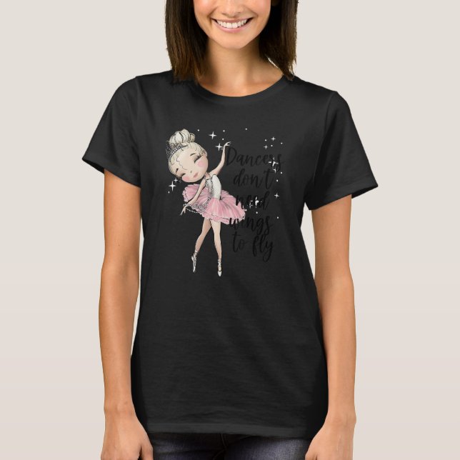 Blonde Ballet Dancer Girls Ballerina Dance Class W T-Shirt (Front)