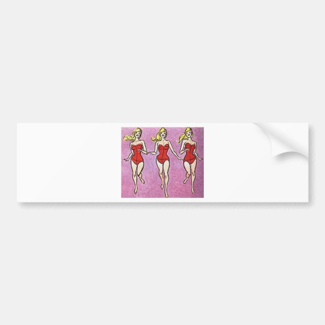 Blonde Bathing Beauties Bumper Sticker (Front)