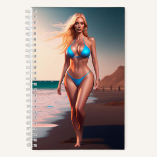 Blonde beautiful girl hendricks walking Notebook