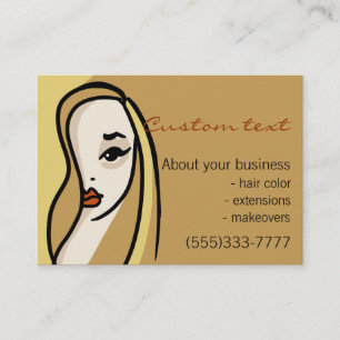 Blonde beauty business card template hair makeup