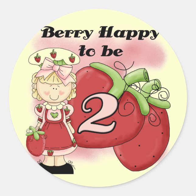 Blonde Berry 2nd Birthday Tshirts and Gifts Classic Round Sticker (Front)