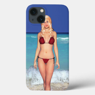Blonde Bikini Beach Babe iPhone 13 Case