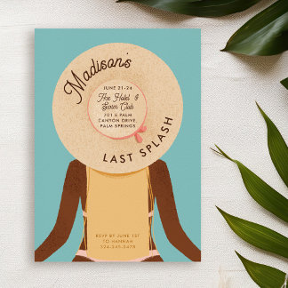 Blonde Black Girl Last Splash Bachelorette Weekend Invitation