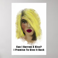 Blonde Bombshell Woman Borrow A Kiss