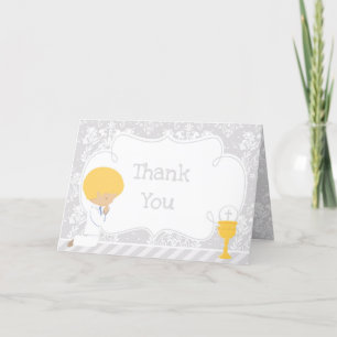 Blonde Boy First Communion  'Thank You' Thank You Card