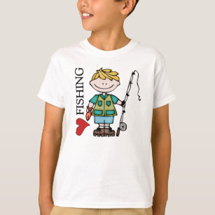 Blonde Boy I Love Fishing T-Shirt