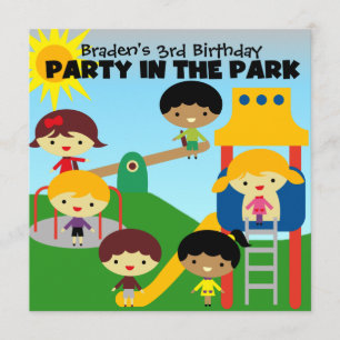 Blonde Boy Party in the Park Invite