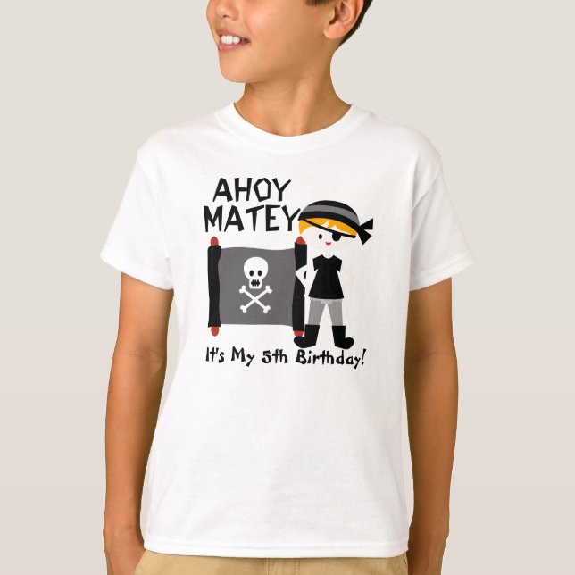Blonde Boy Party Like a Pirate Custom Tshirt (Front)