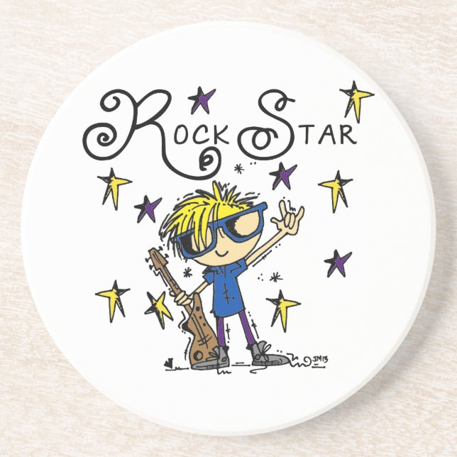 Blonde Boy Rock Star Coaster (Front)