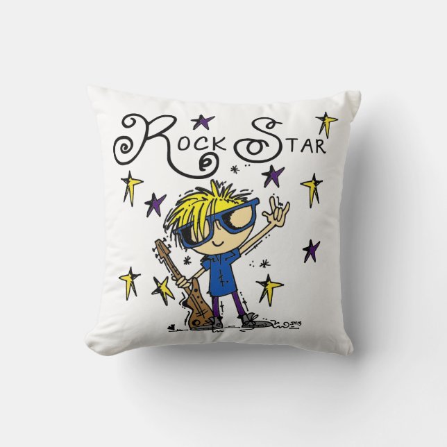 Blonde Boy Rock Star Cushion (Front)