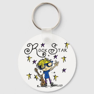 Blonde Boy Rock Star Key Ring