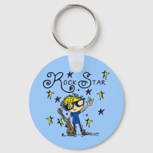 Blonde Boy Rock Star Key Ring