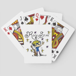Blonde Boy Rock Star Playing Cards