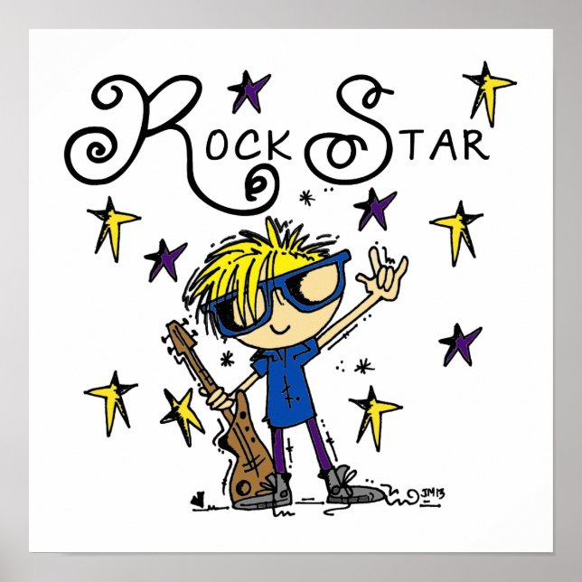 Blonde Boy Rock Star Poster (Front)