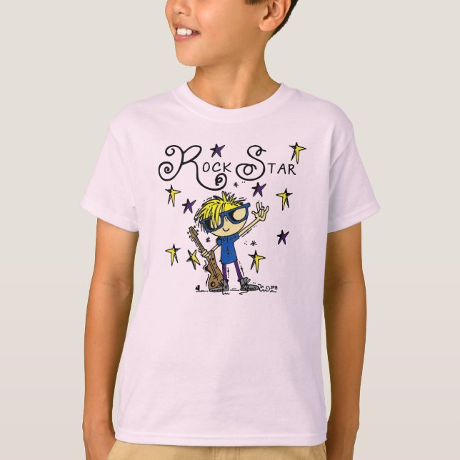 Blonde Boy Rock Star T-Shirt (Front)